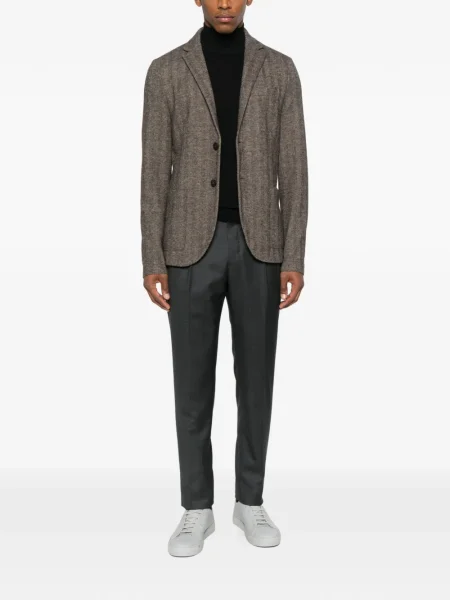 Geacă Harris Wharf London cu model herringbone maro