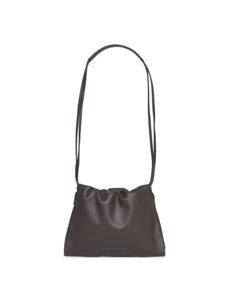 Torebka skórzana Brunello Cucinelli brązowa