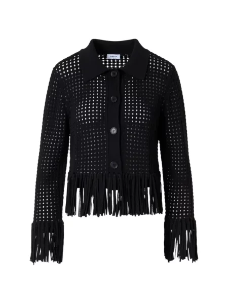 Cardigan Akris cu franjuri negru