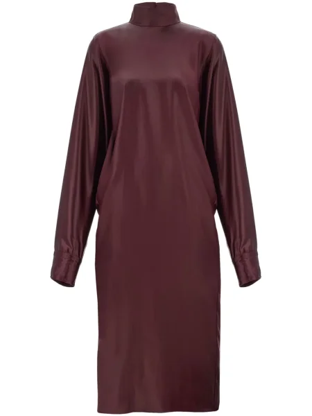 Rochie Ferragamo din satin de costum roșu