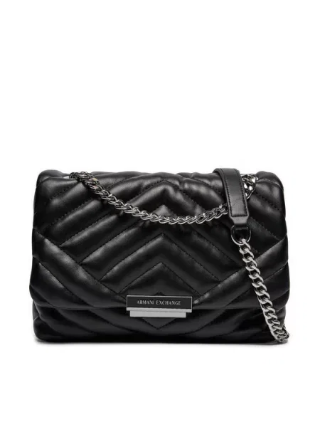 ARMANI EXCHANGE Torba za čez ramo / srebrna črna