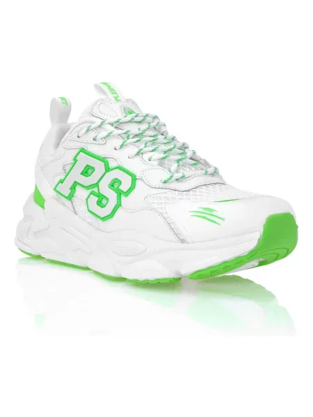 Sneakersy Plein Sport skórzane w tygrysie prążki zielone