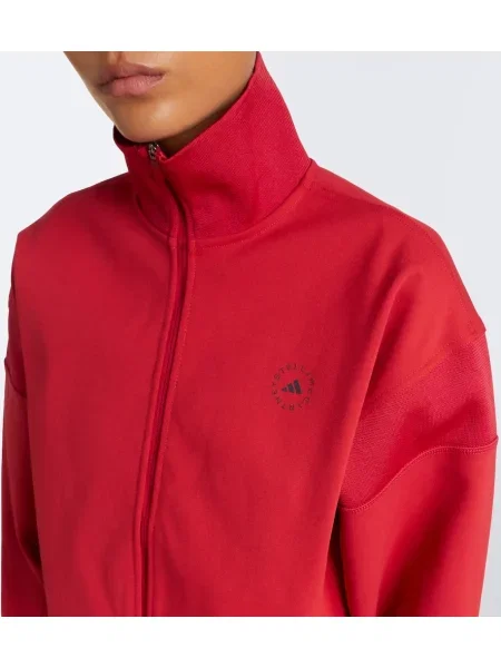 Mikina na zips Adidas By Stella Mccartney s autogramom červená