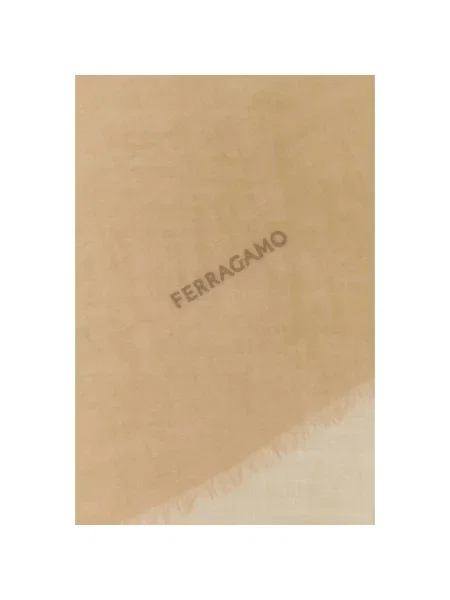 Szal Ferragamo z kaszmiru brązowa