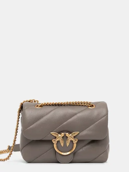 Mała mały torebka skórzana Pinko szara