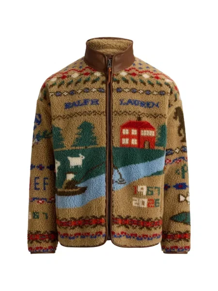 Hanorac din fleece Polo Ralph Lauren din fleece cu imagine verde