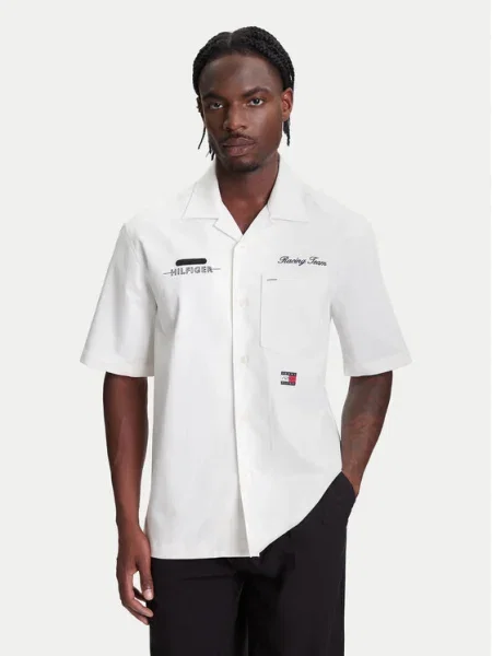 Tommy Hilfiger Cămașă F1 Movie Mechanics Écru Boxy Fit