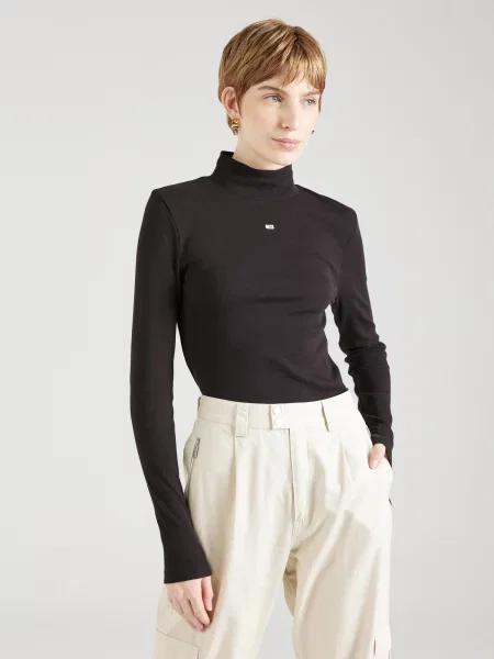 Tommy Jeans Tricou ESSENTIAL negru maro