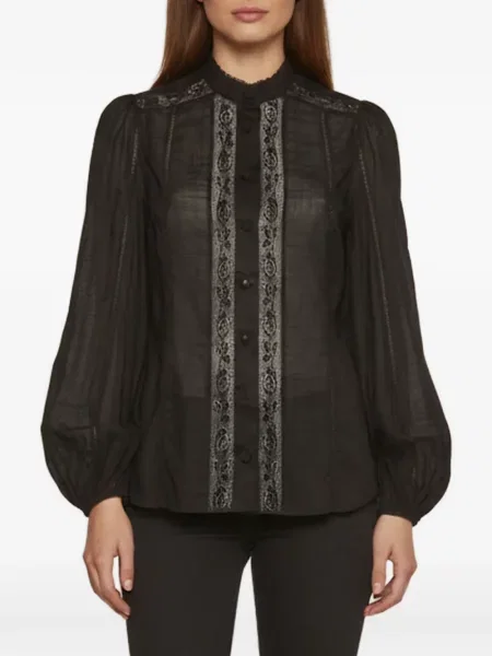 Top Zimmermann din dantelă negru