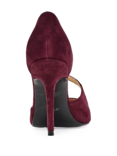 Pantofi cu toc Guess din piele de căprioară roșu