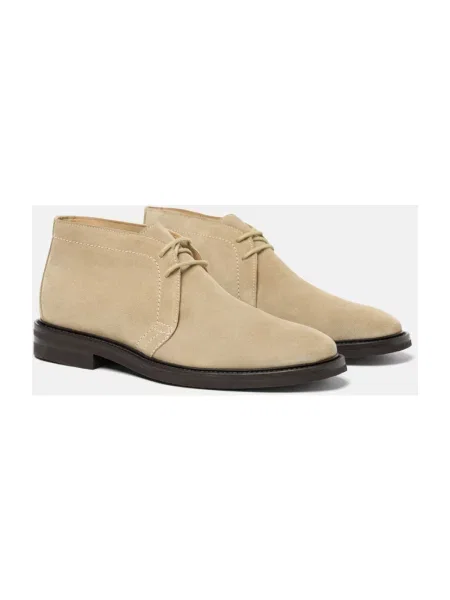 Buty do kostki Scarosso zamszowe beżowe