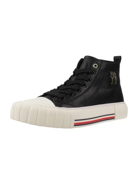 Fűzős csipkés sneaker Tommy Hilfiger fekete