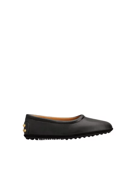 Balerinki Tod's skórzane bez obcasa czarne