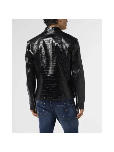 Kurtka skórzana Philipp Plein czarna