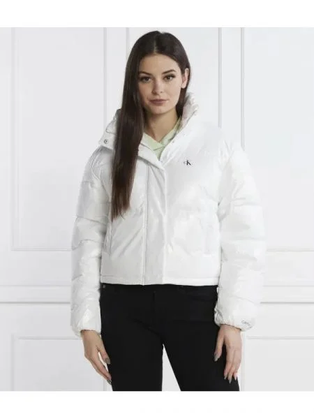CALVIN KLEIN JEANS Geacă | Cropped Fit alb