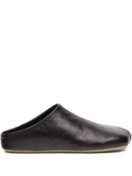 Papuci tip mules Mm6 Maison Margiela din piele fără toc negru