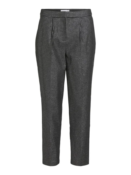 VILA Pantaloni cutați SHINE gri negru