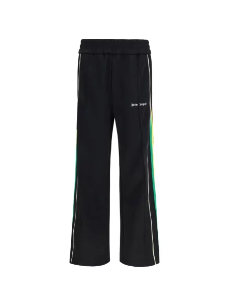 Pantaloni Palm Angels cu dungi cu imagine alergare negru