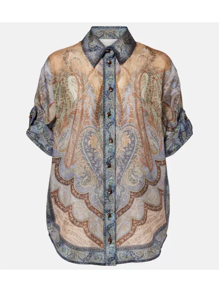 Top Zimmermann de mătase cu imagine albastru