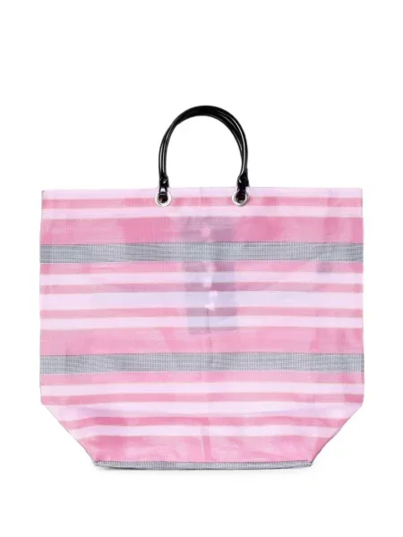 Geantă shopper Bonchey cu dungi roz