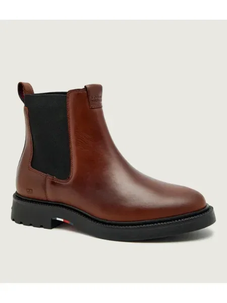 Tommy Hilfiger De piele ghete chelsea maro