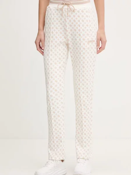 Guess spodnie dresowe NEW AGGIE beżowe