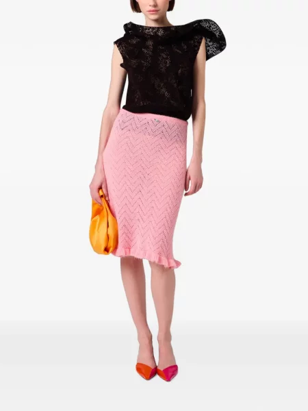Fustă midi Msgm tricotate roz