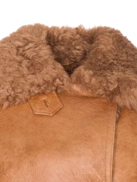 Gulerat geanta de piele Chloé maro