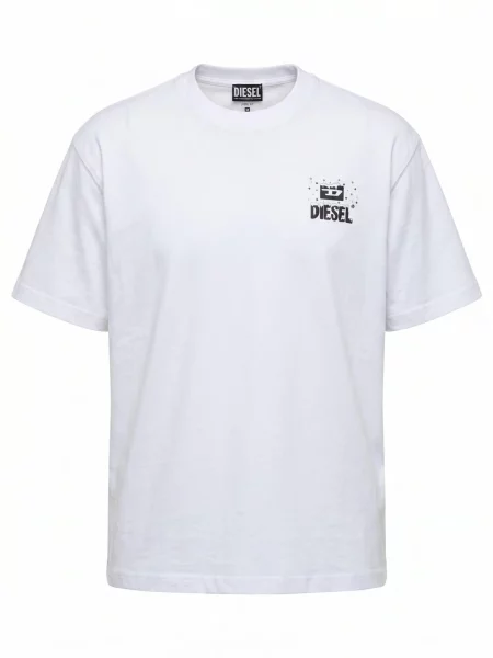 DIESEL Tricou T-WASH-XX' alb