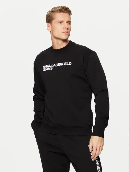 KARL LAGERFELD JEANS Megztinis be užsegimo juoda balta