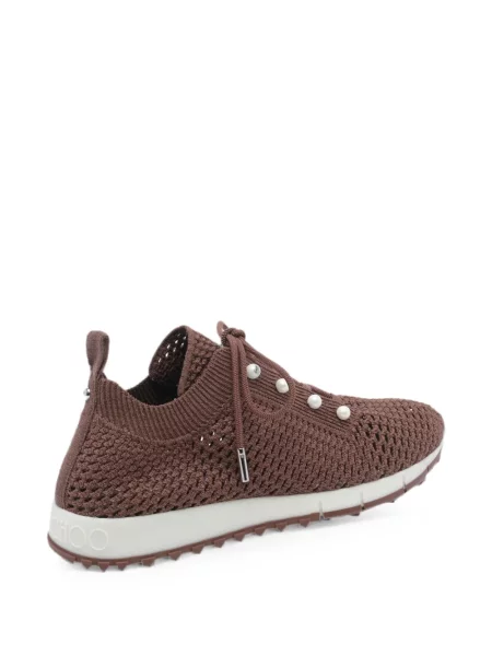 Sneakerși Jimmy Choo cu perle maro