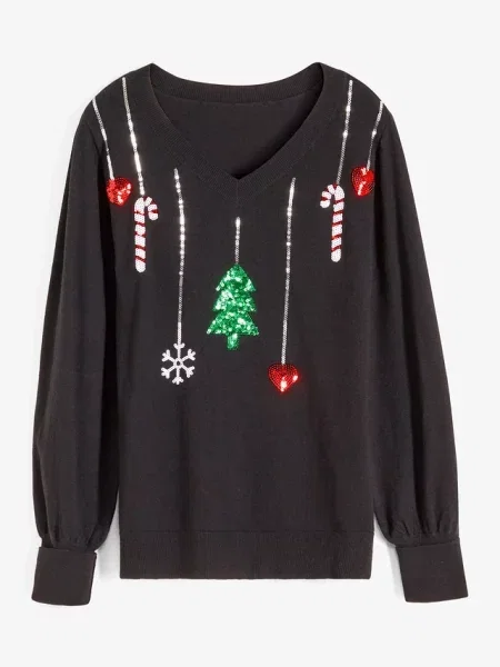 Sweter z cienkiej dzianiny z miękkiej mieszanki czarny