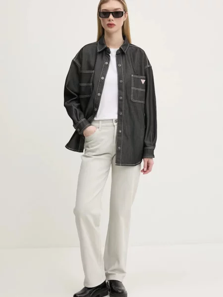 Классическая ошейниковый рубашка Guess Originals серая