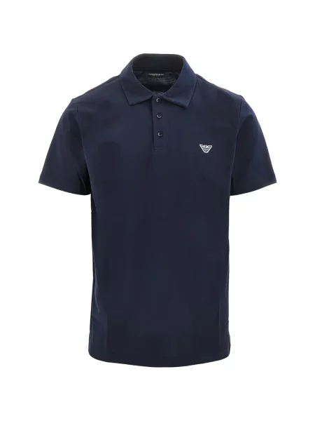 Tricou polo Emporio Armani cu broderie albastru