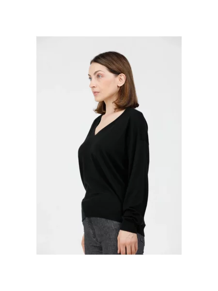 Sweter Alpha Studio z kaszmiru z długim rękawem czarny