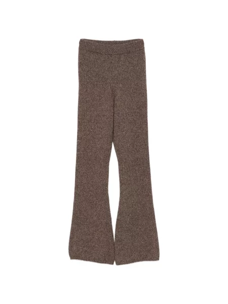 Pantaloni Ely Ely tricotate evazate maro