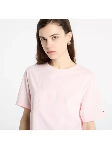 Тениска Tommy Jeans Relaxed Tonal Crew T-Shirt Pink XS розово