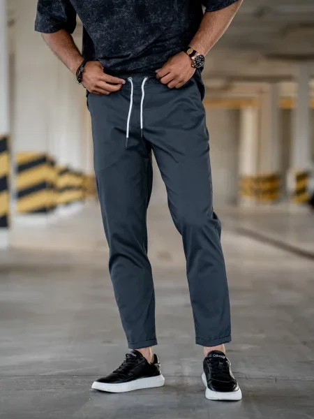 TeamV Чіноси Темно-синій Бавовна/еластан сині