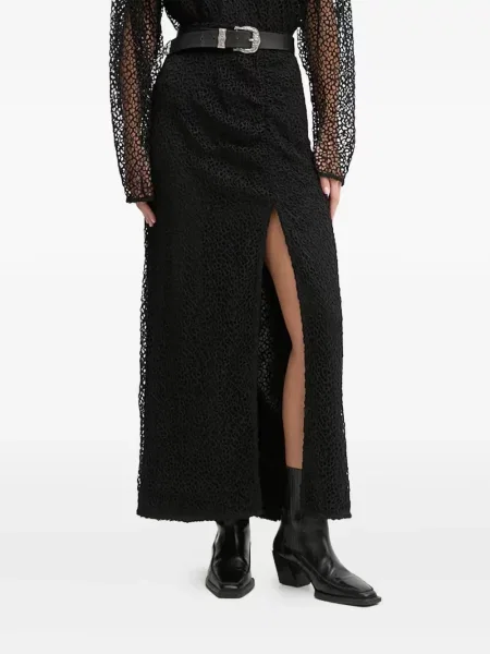 Fustă midi Iro până la genunchi cu crăpătură negru