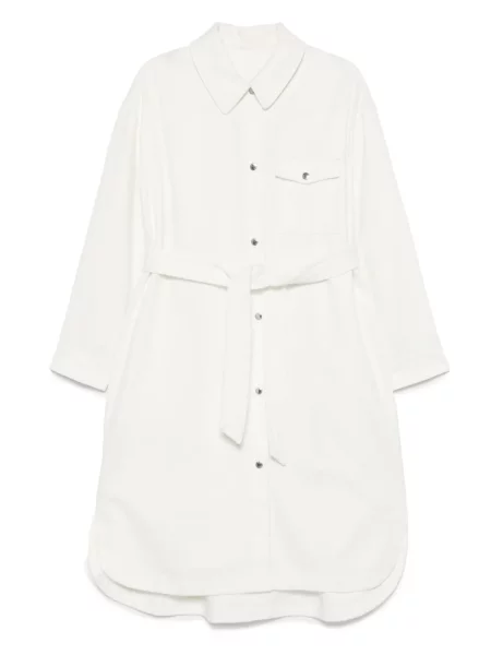 Kostiumas džinsinė suknelė Yves Salomon iki kelių balta