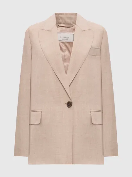 Жакет з вовни з люрексом Peserico бежевий