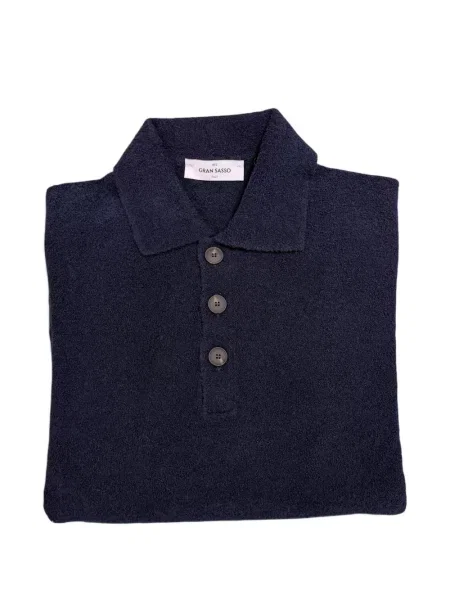 Tricou polo Gran Sasso tricotate albastru