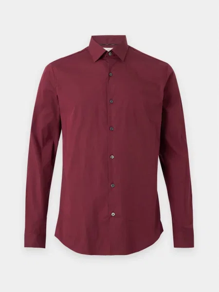 Calvin Klein Košeľa ESSENTIALS vínovo červená