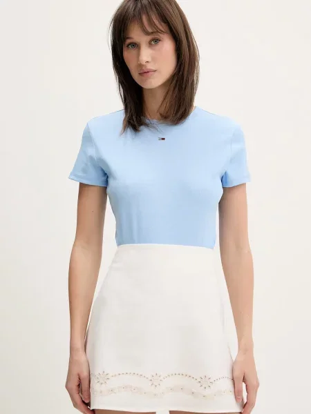 Tommy Jeans basic tričko s modré