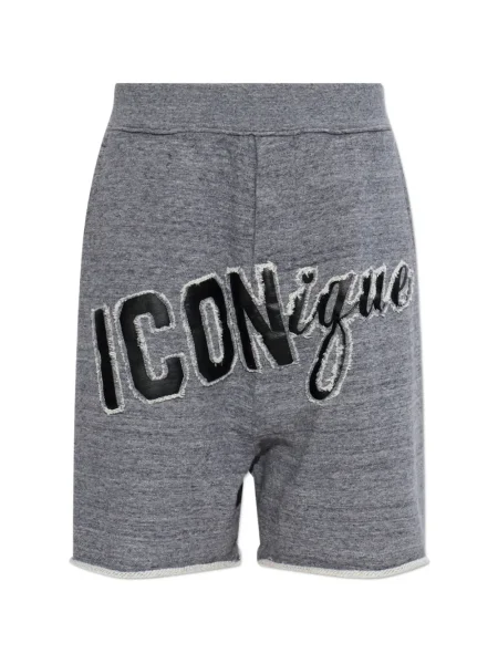 Pantaloni scurți Dsquared2 cu aplicații gri