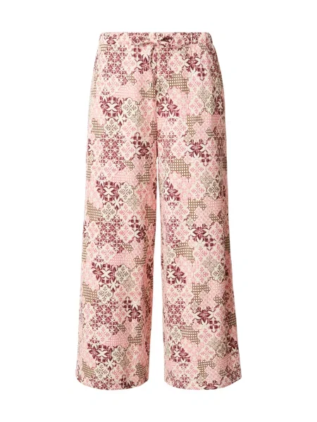 S.Oliver Pantaloni crem / verde pastel / roz pal / bordeaux roșu