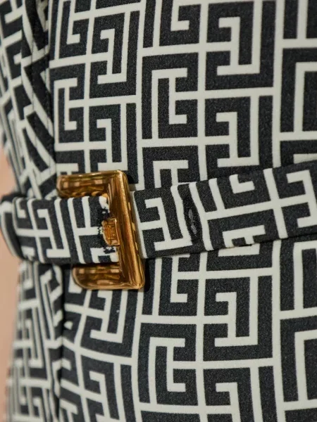 Costum de baie Balmain cu imprimeu geometric negru