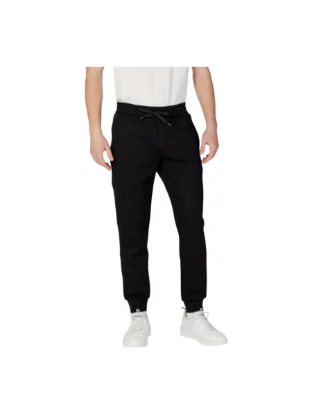 Spodnie dresowe Armani Exchange ze sznurkiem casual ze spandexu czarne