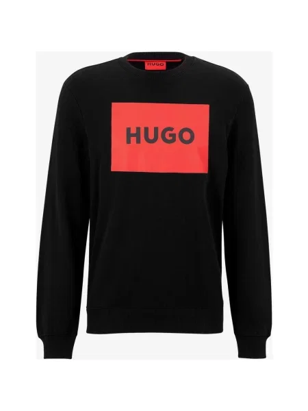 Bluza HUGO Cotton Big Logo czarno-czerwona XL czarna