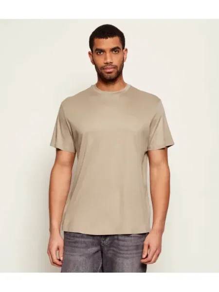 GUESS Tricou cu adaos de mătase bej